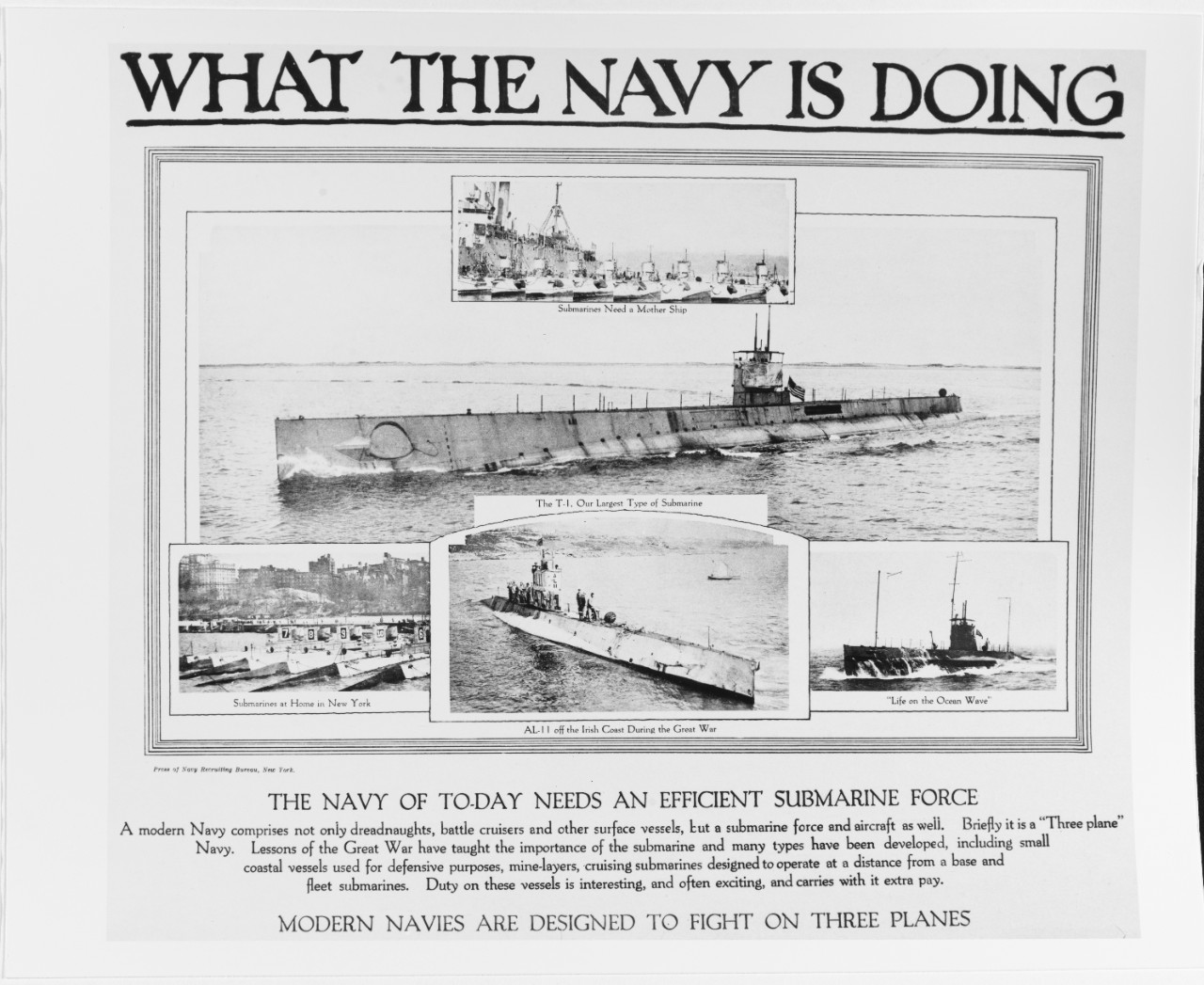 Recruiting Poster: What the Navy is Doing: the Navy of Today Needs an Efficient Submarine Force