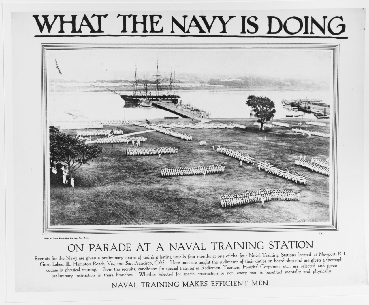 Recruiting Poster: What the Navy is Doing: on Parade at a Naval Training Station