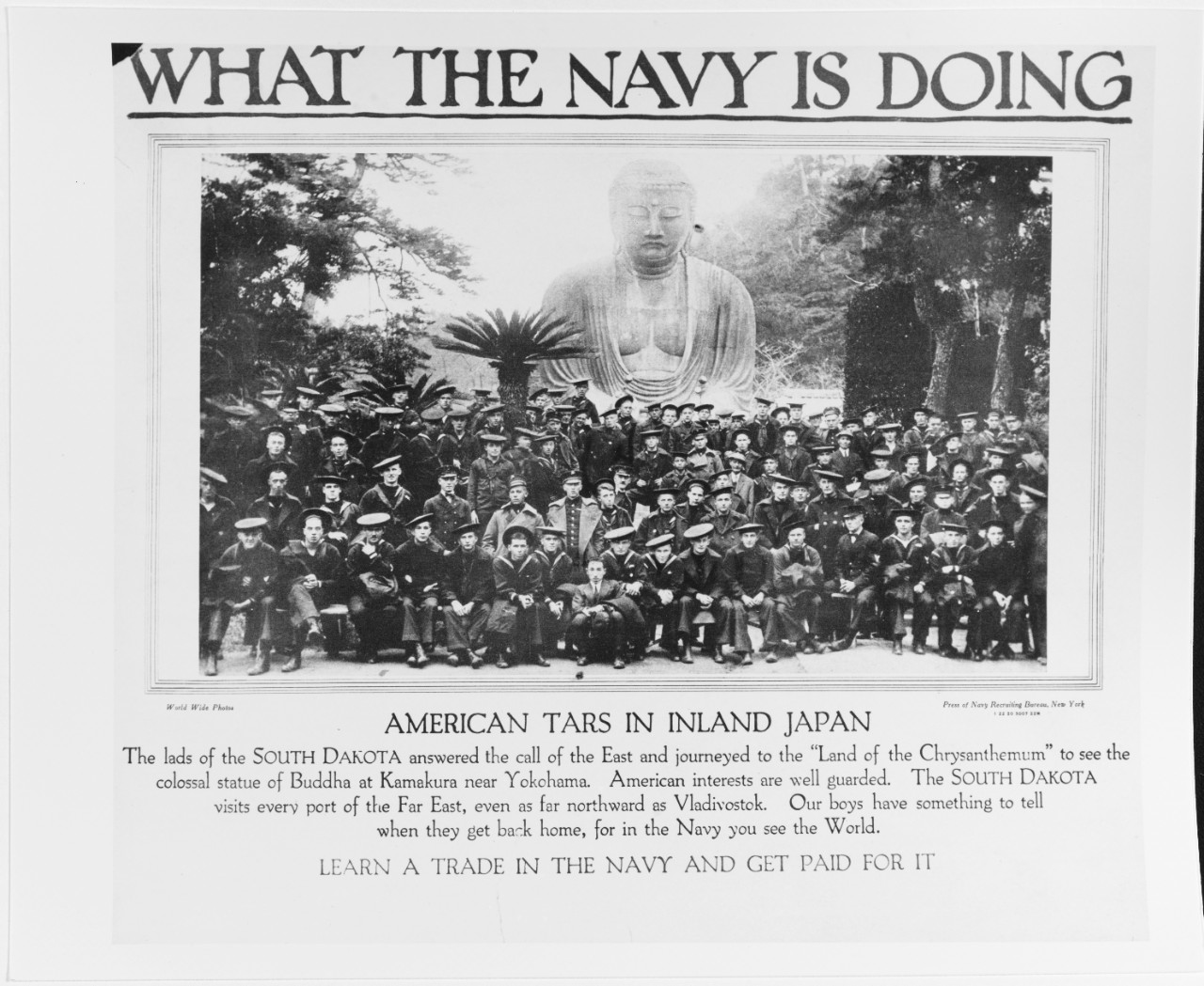 Recruiting Poster: What the Navy is Doing: American Tars in Inland Japan