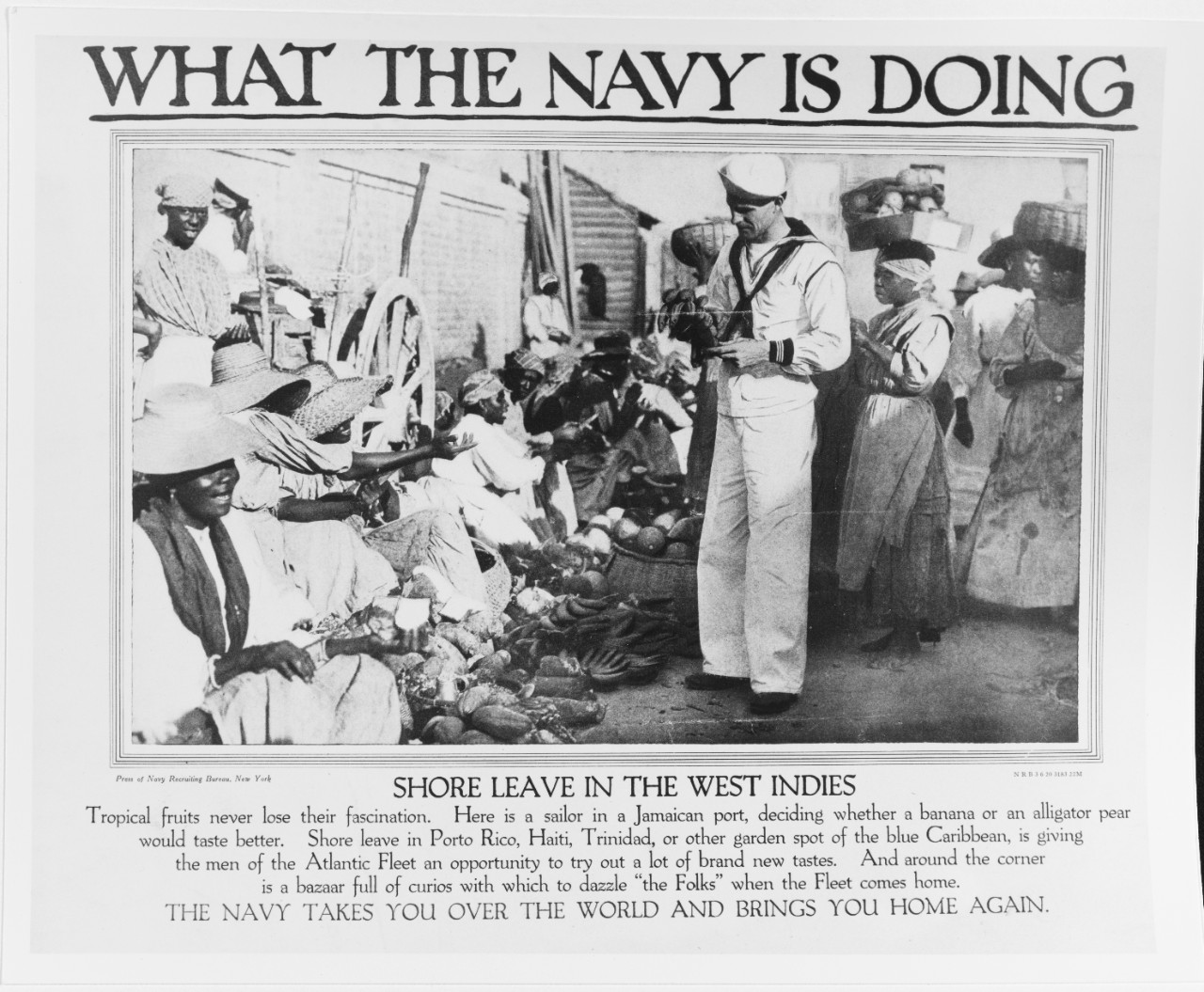 Recruiting Poster: What the Navy is Doing: Shore Leave in the West Indies