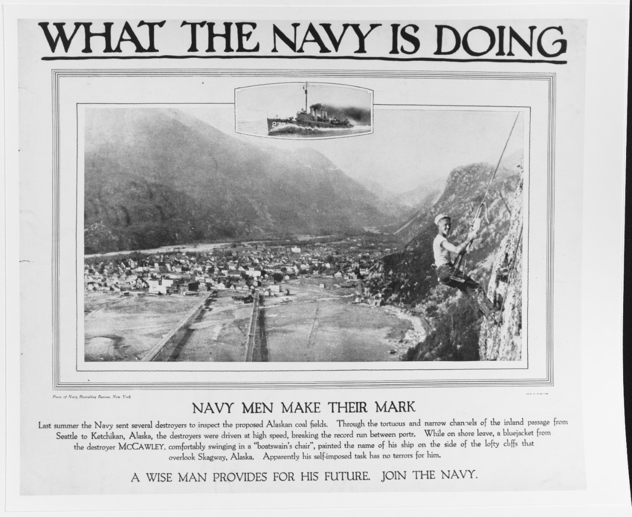 Recruiting Poster: What the Navy is Doing: Navy Men Make their Mark