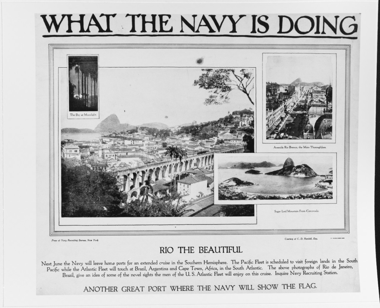 Recruiting Poster: What the Navy is Doing: Rio the Beautiful