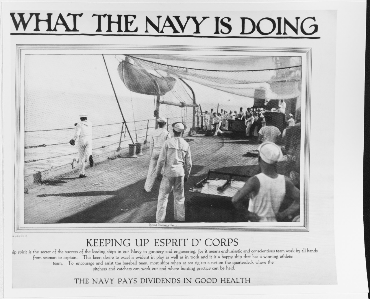 Recruiting Poster: What the Navy is Doing: Keeping up Esprit de Corps