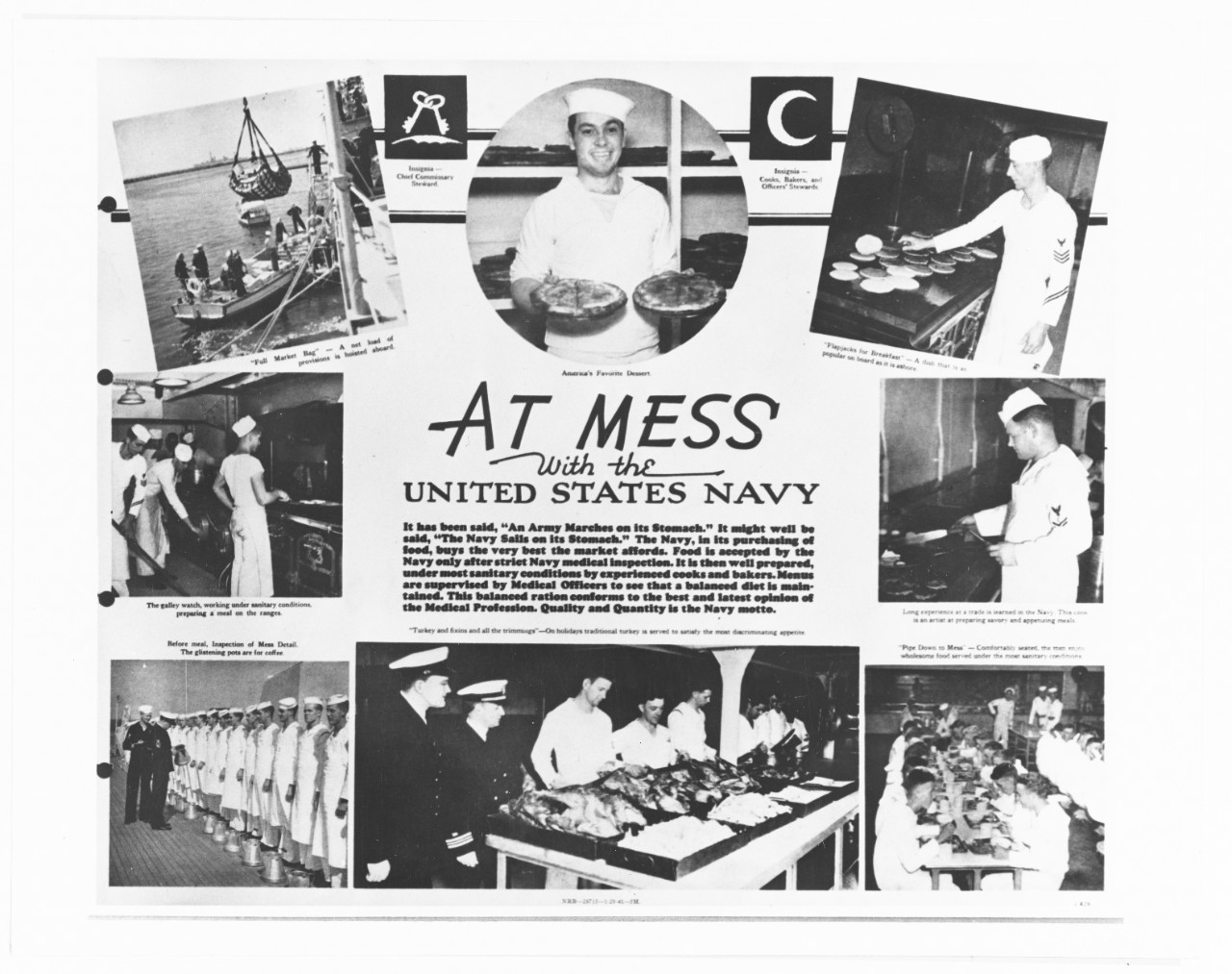 Navy poster, "At Mess"