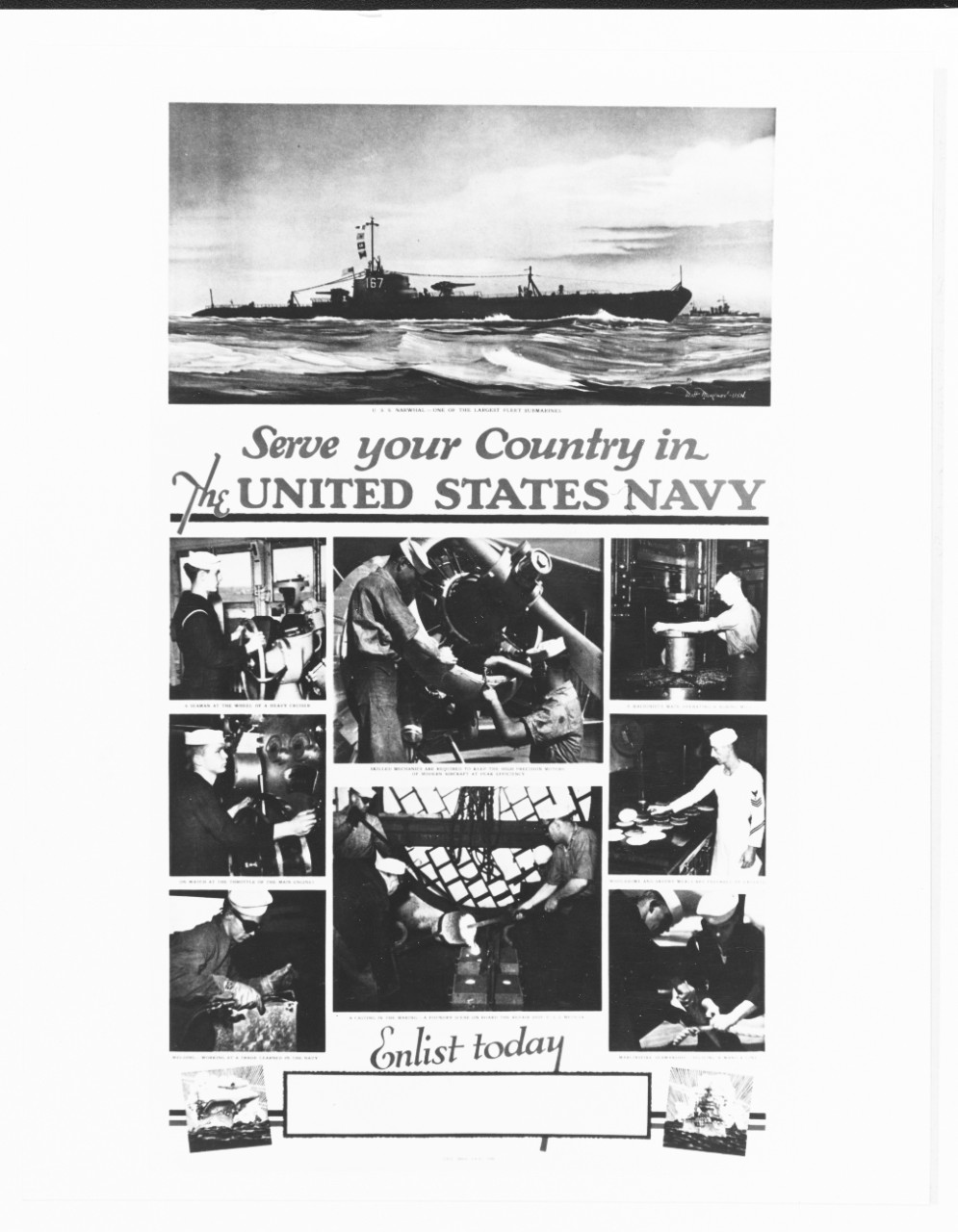 Navy poster, "Serve your Country in the United States Navy."