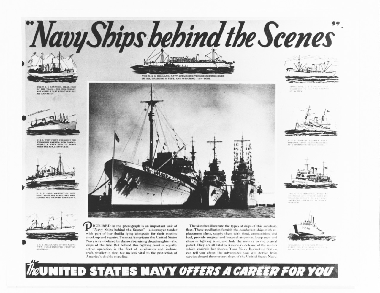 Navy poster, "Navy Ships behind the Scenes"