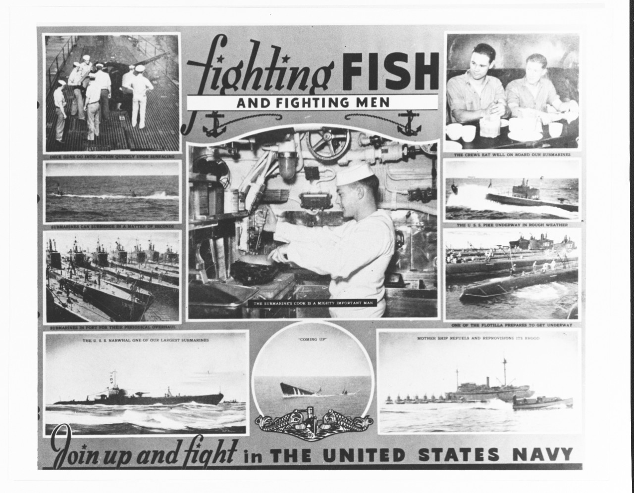 Navy poster, "Fighting Fish and Fighting Men"
