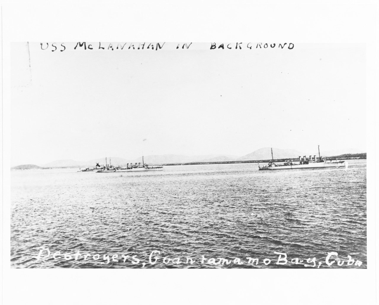 Destroyers at Guantanamo Bay, Cuba, circa 1920.