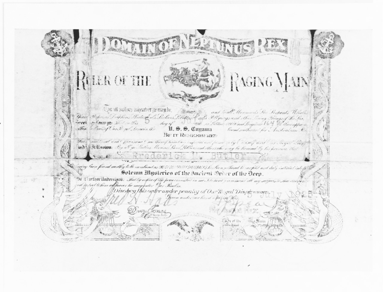 Neptune's Certificate