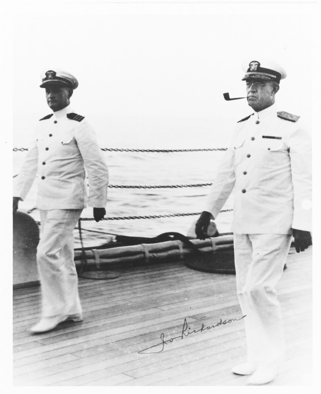 Commander M.E. Curts and Admiral James O. Richardson