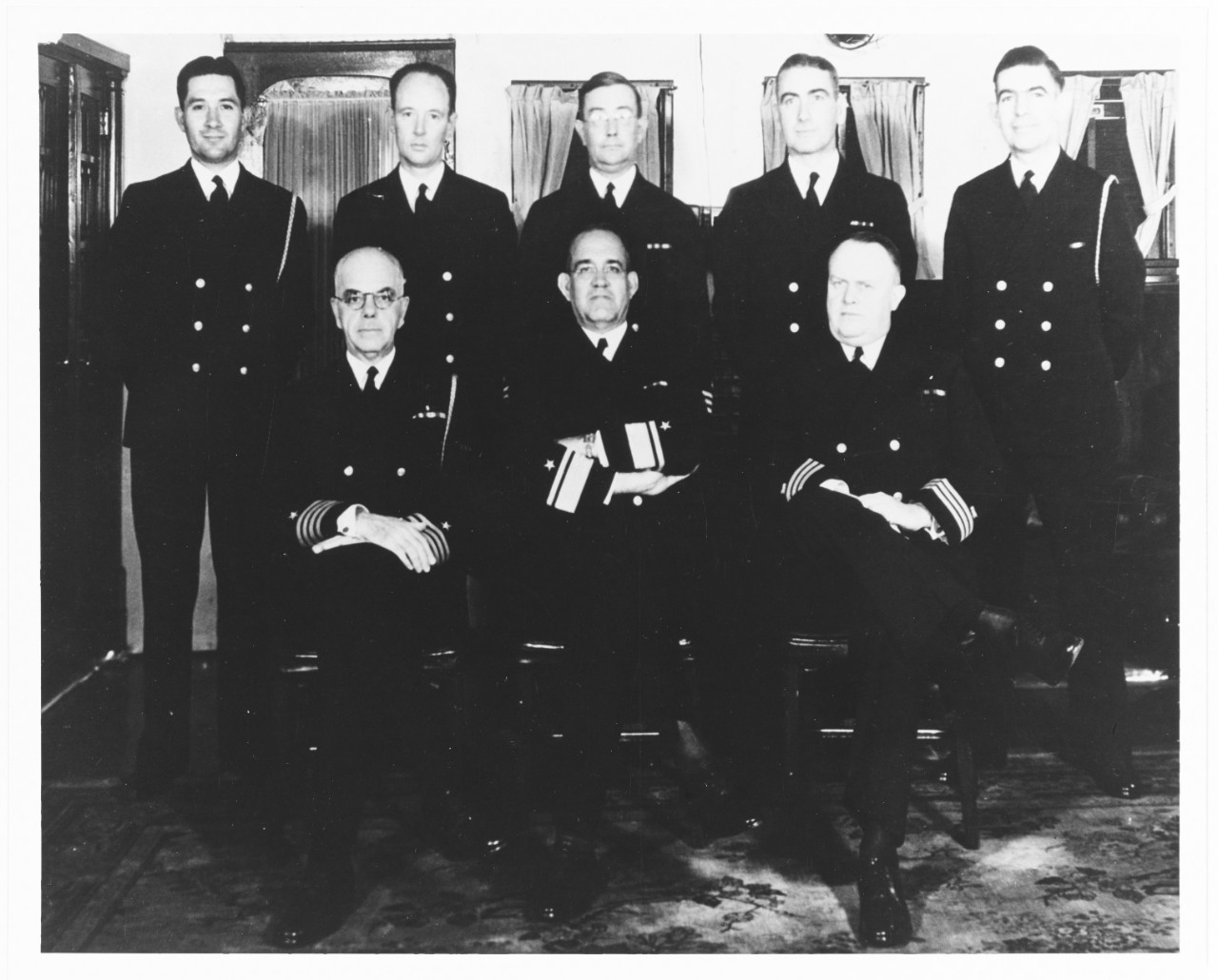 Rear Admiral James O. Richardson, Commander Destroyers Scouting Force, and his staff.