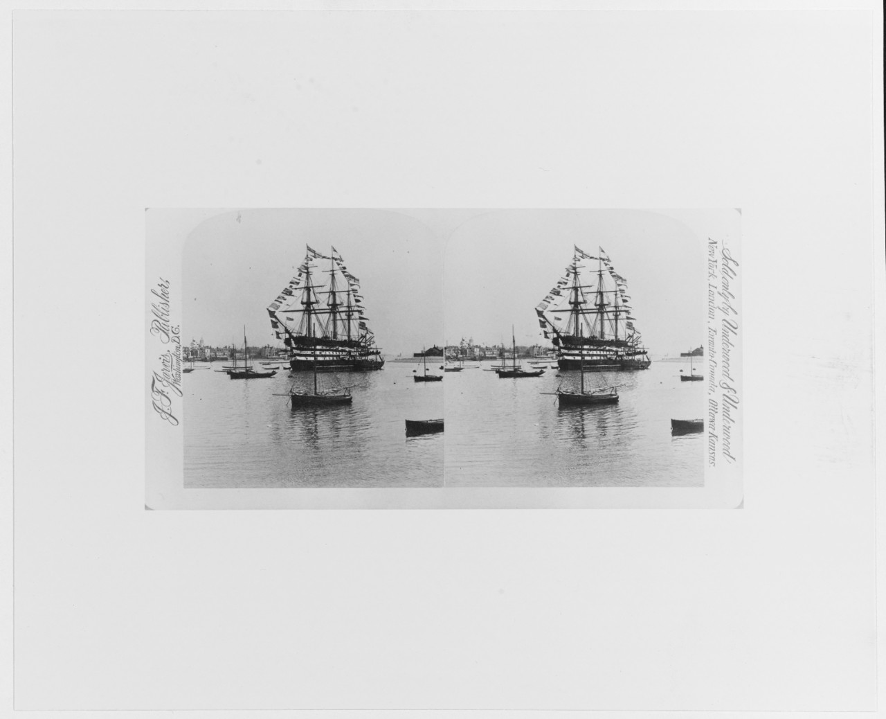 British three-deck ship-of-the-line, stereo photo