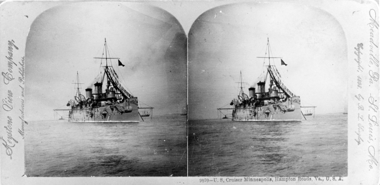 USS MINNEAPOLIS (C-13), stereocard view