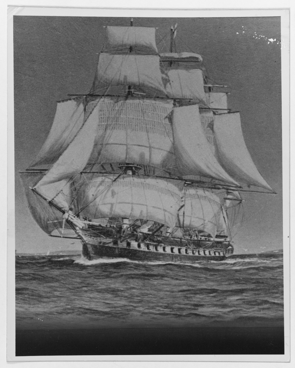 Frigate under sail