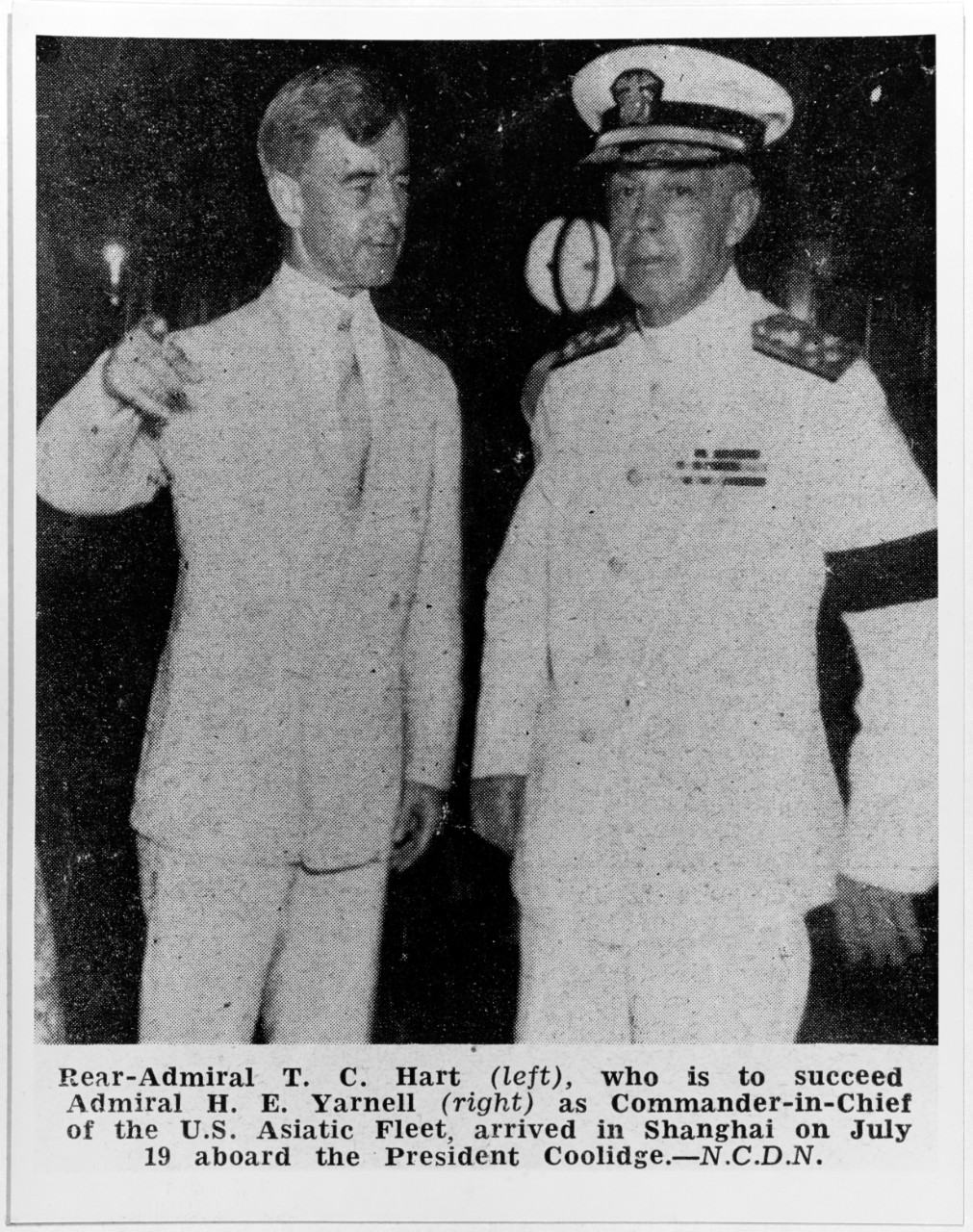 Rear Admiral T.C. Hart, USN