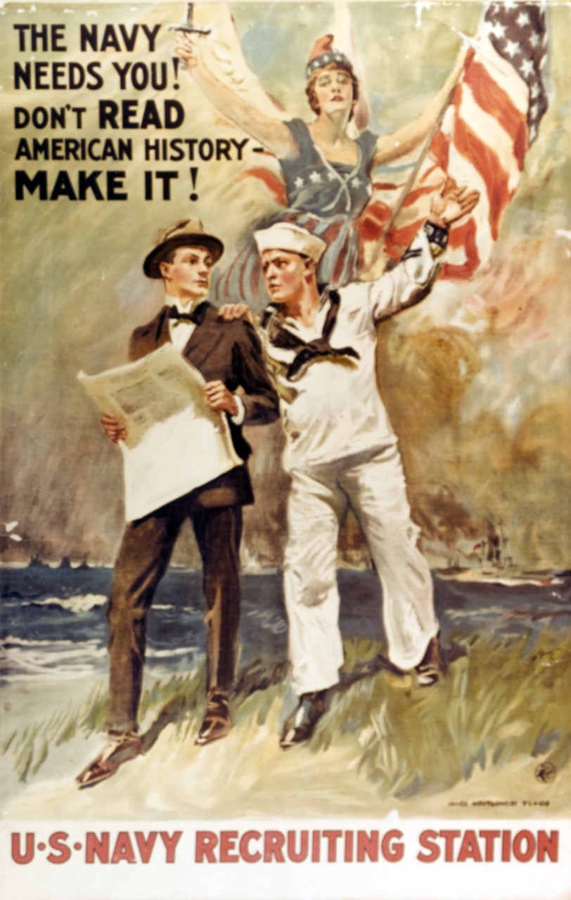 Photo #: NH 81542-KN (Color)  &quot;The Navy Needs You! Don't Read American History -  Make It!&quot;