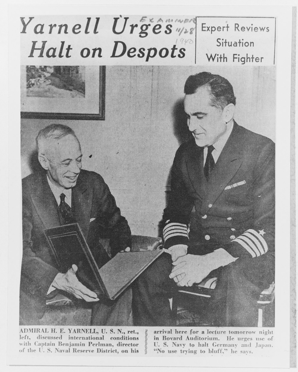 Admiral Harry E. Yarnell, USN Retired