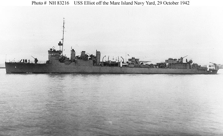 Photo #: NH 83216  USS Elliot (DMS-4)