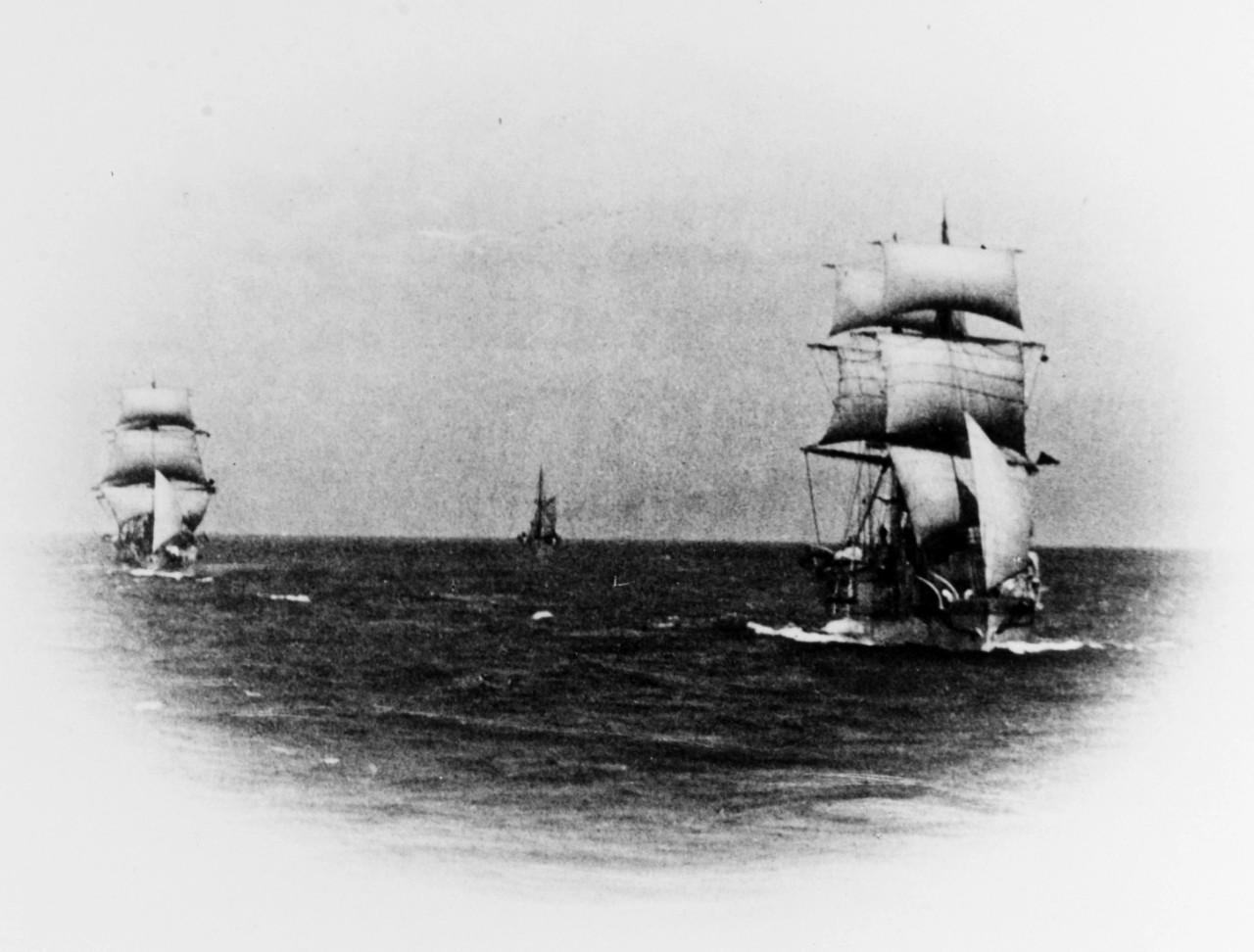 Photo #: NH 84527  The Squadron of Evolution at sea under sail, circa 1889