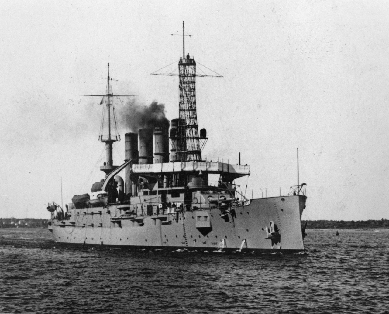 USS Montana (ACR-13) photographed circa 1914. Courtesy of D.M. McPherson.