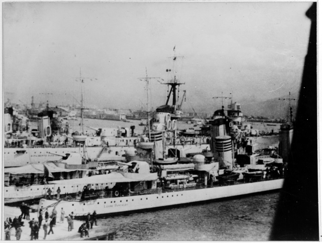 Italian warships at Naples in the late 1930s.