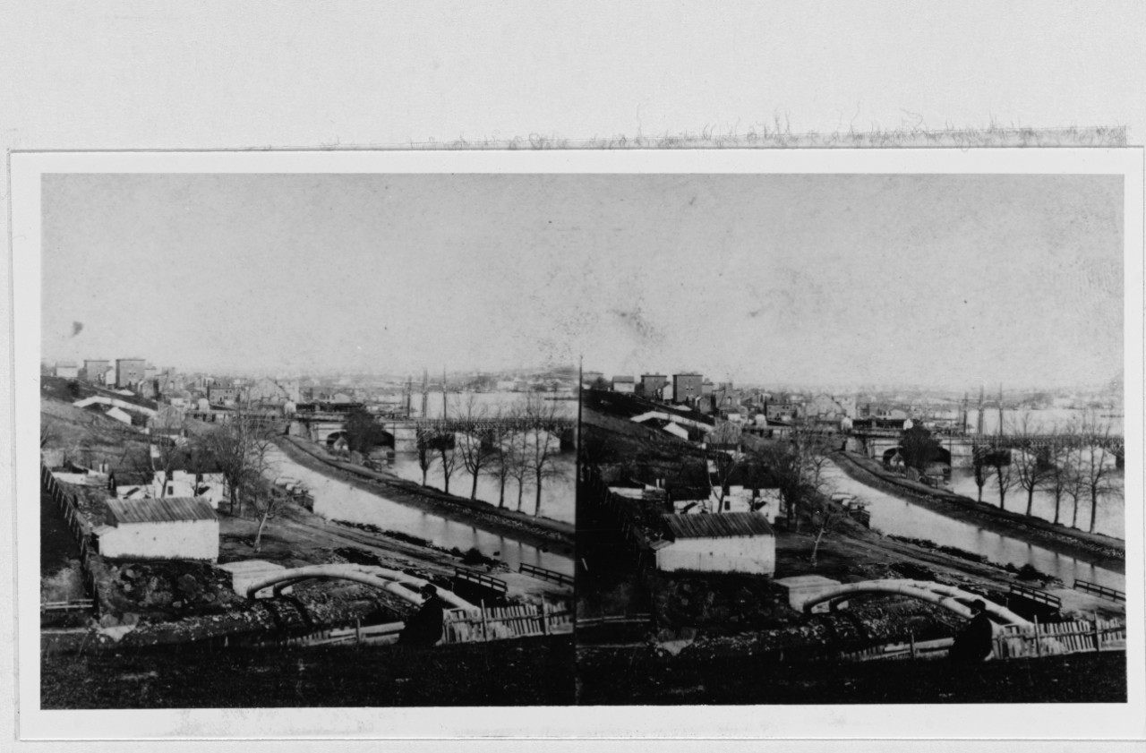 Stereo print, view of Georgetown, Washington, D.C.