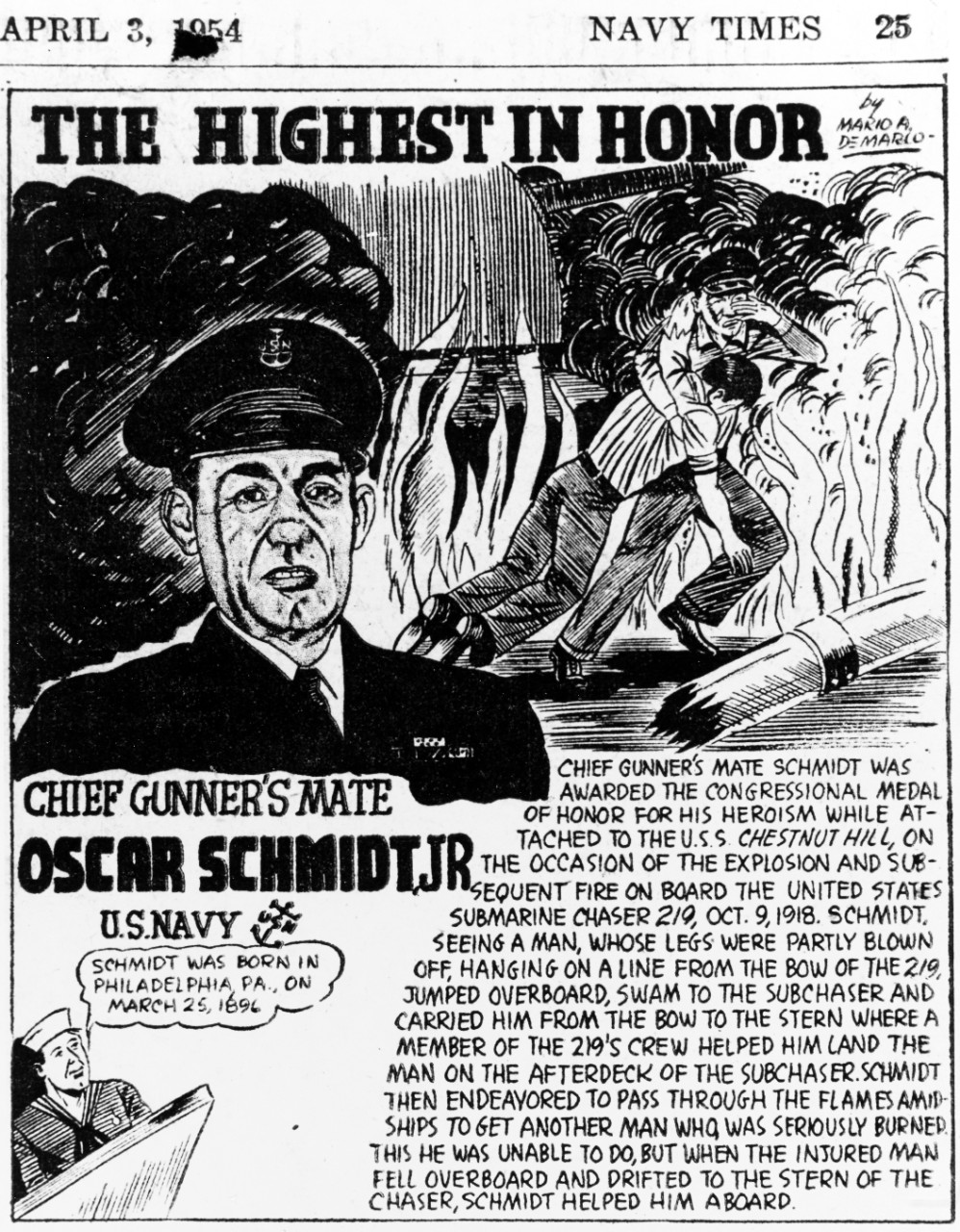 Oscar Schmidt, Jr., Chief Gunner's Mate, USN