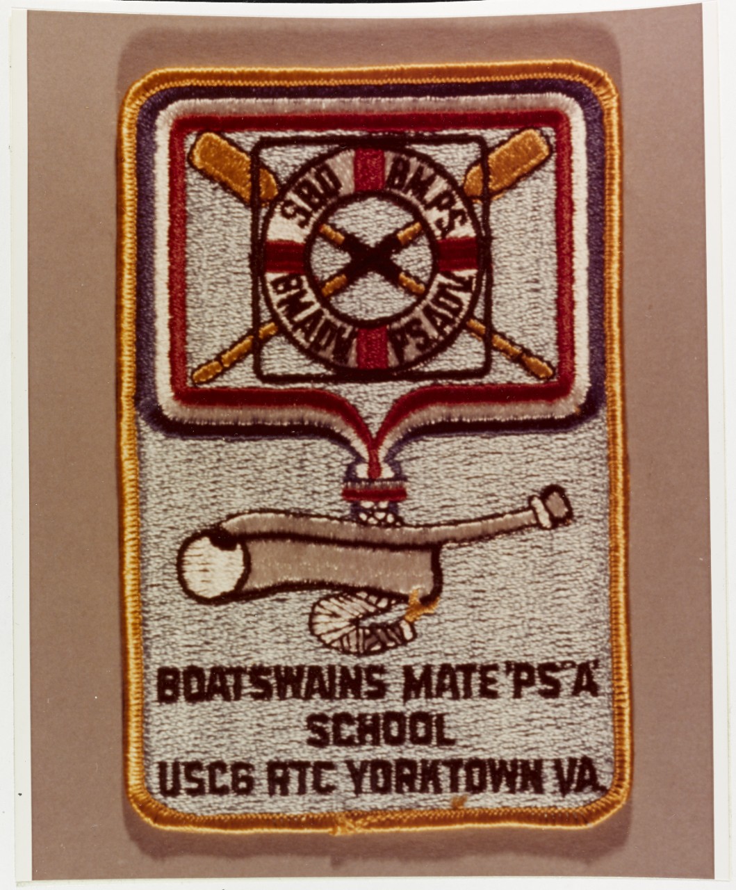 Insignia:  U.S. Coast Guard Boatswain's Mate "PS'A" School, Reserve Training Center, Yorktown, Virginia