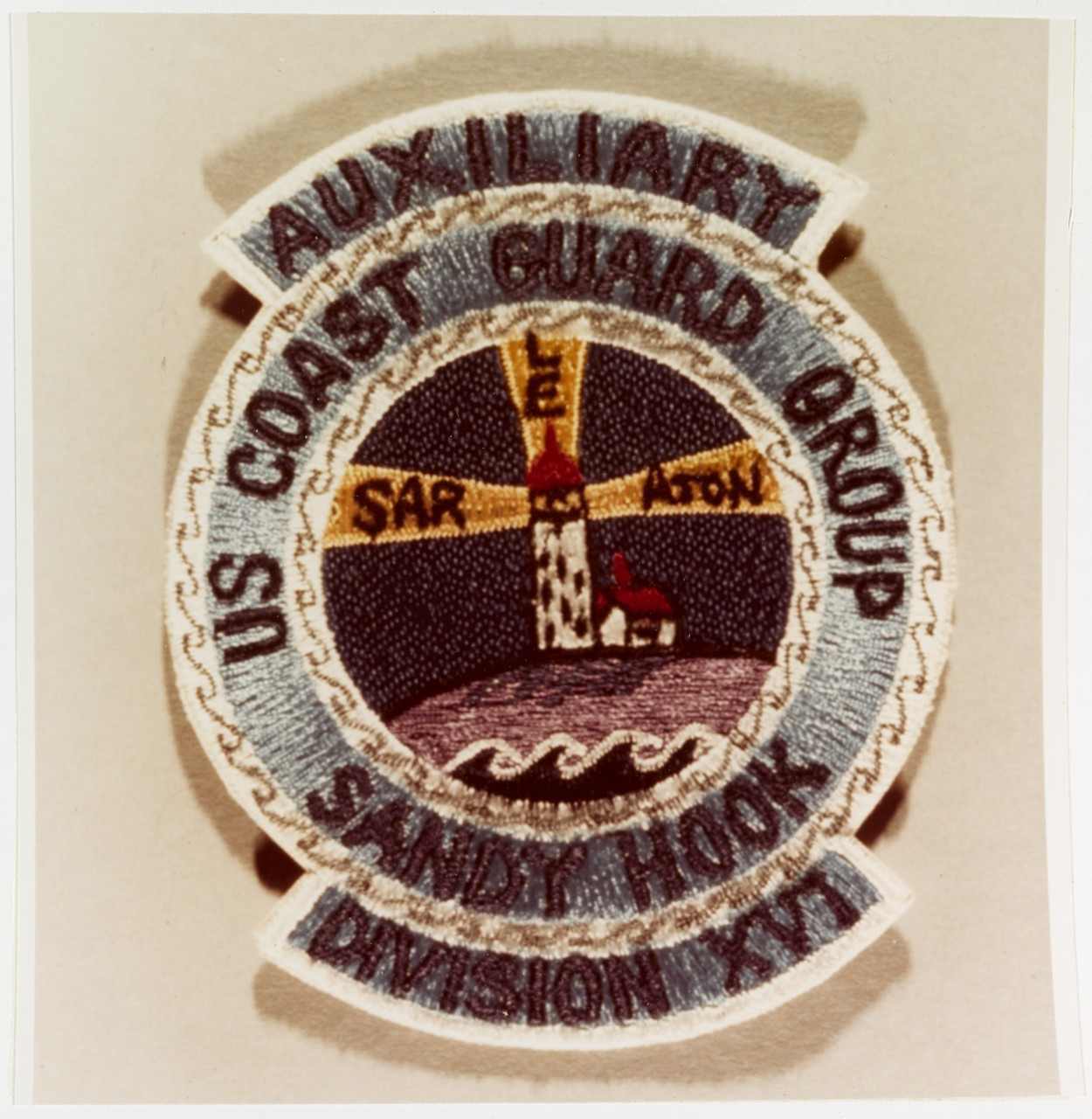 Insignia:  U.S. Coast Guard Group, Sandy Hook, New Jersey, Auxiliary Division XVI