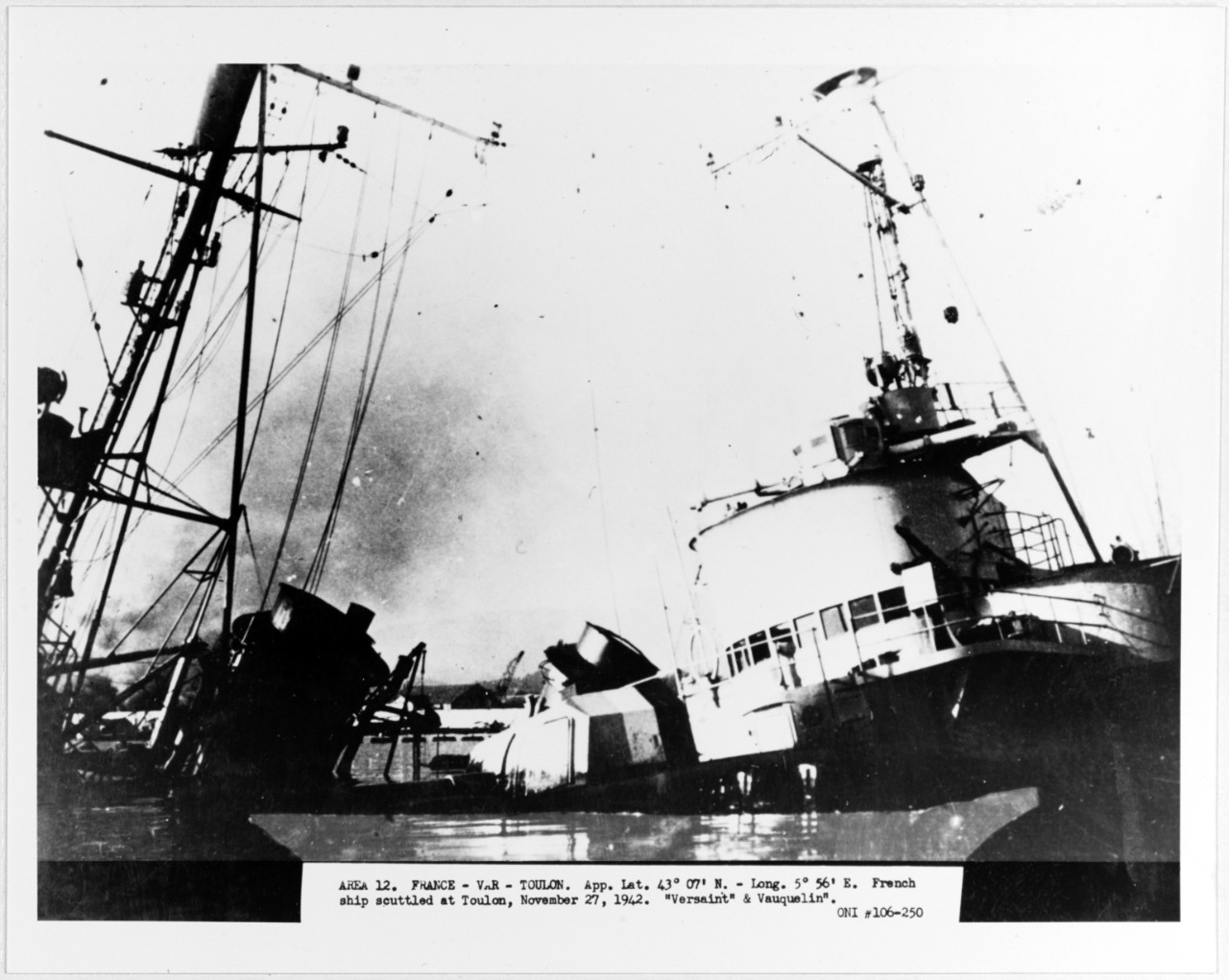Photo #: NH 88533  Scuttling of the French Fleet at Toulon