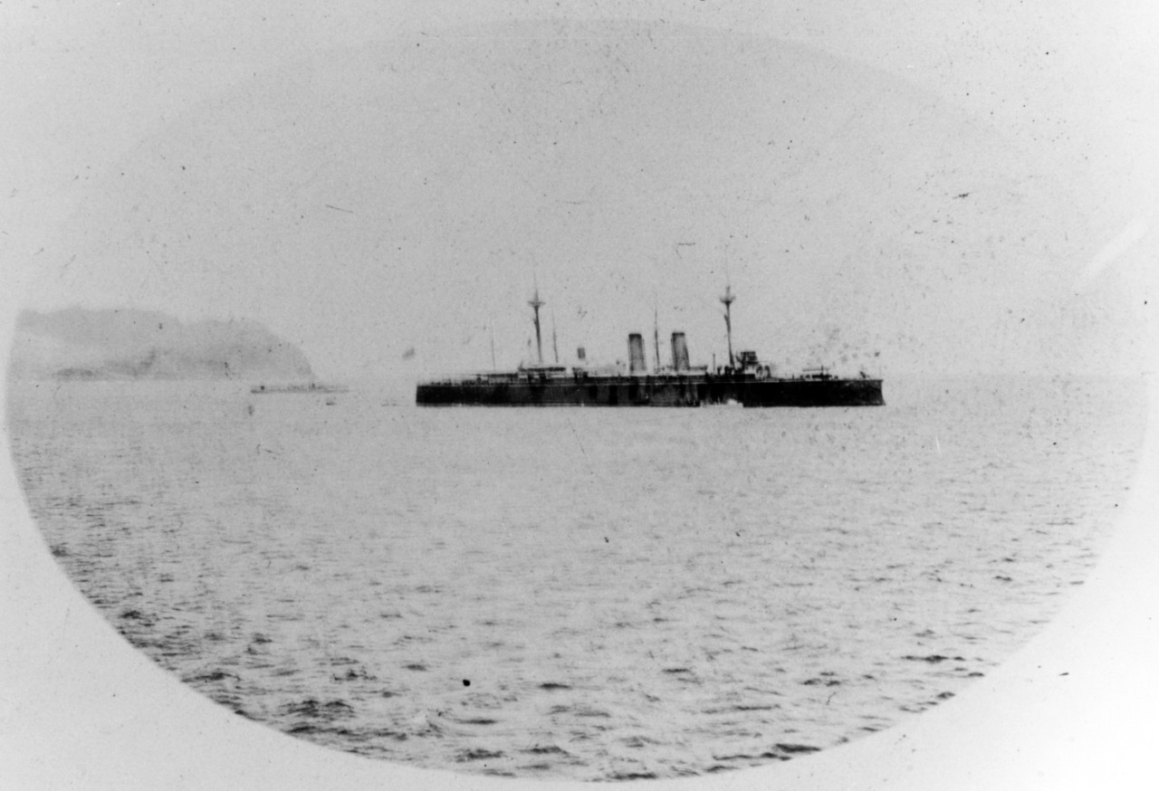 Photo #: NH 88611  Admiral Cervera's fleet in the Cape Verde Islands, April 1898.