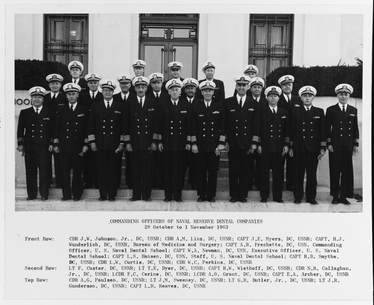 Commanding and Executive Officers of Naval Reserve Dental Companies