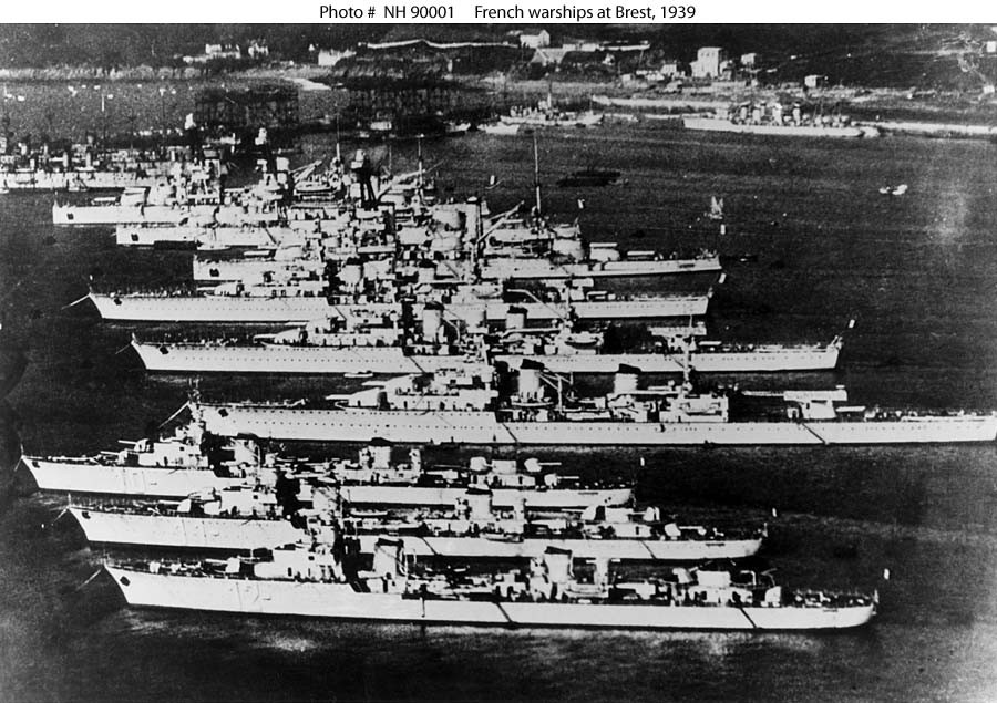 Photo #: NH 90001  French Warships at Brest, France, 1939