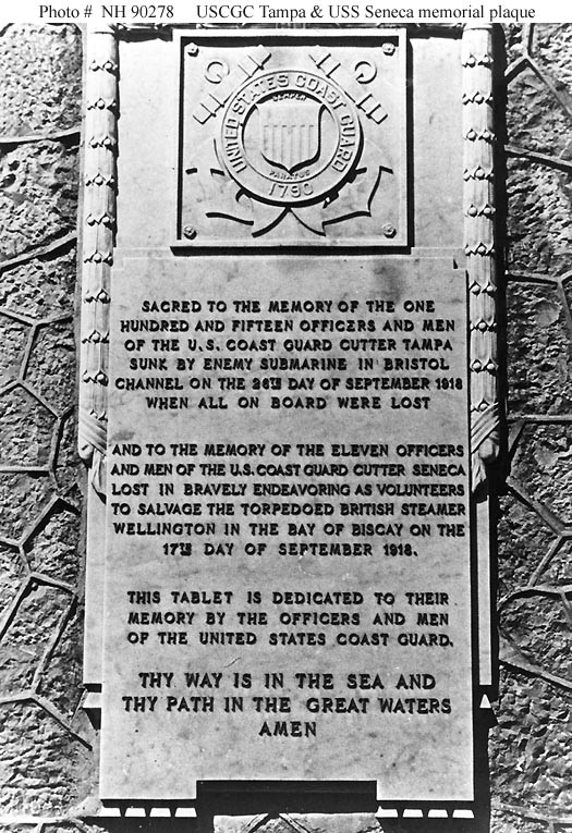 Photo #: NH 90278  USCGC Tampa and USCGC Seneca memorial plaque
