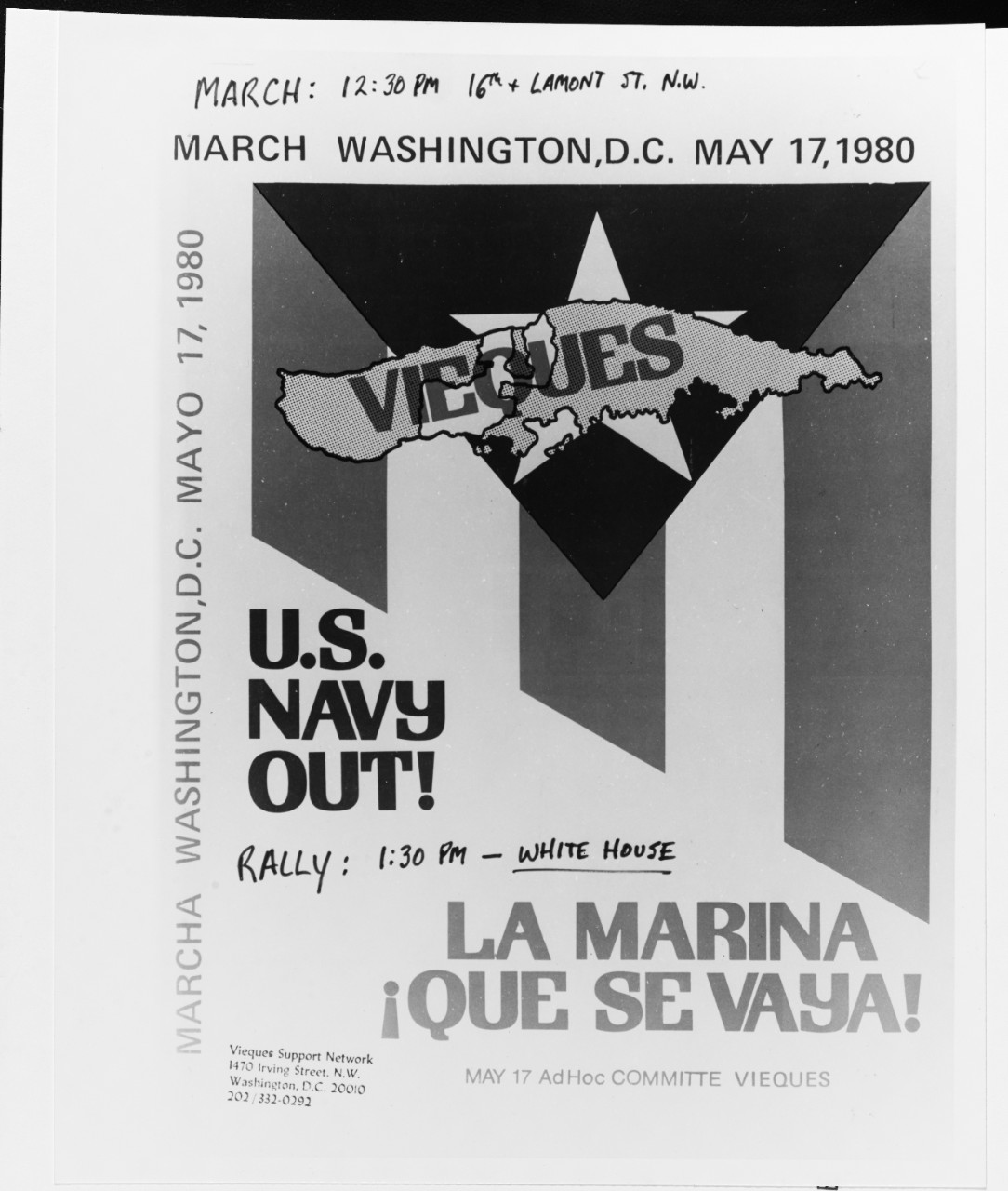 Vieques Rally Poster, 1980