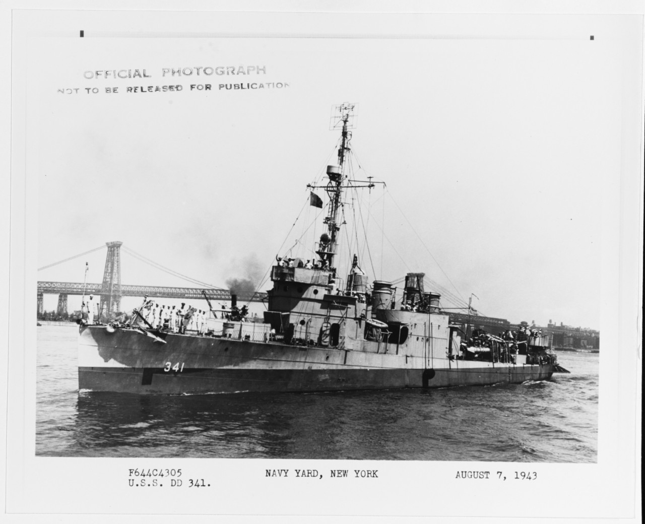 Photo #: NH 91580  USS Decatur (DD-341)