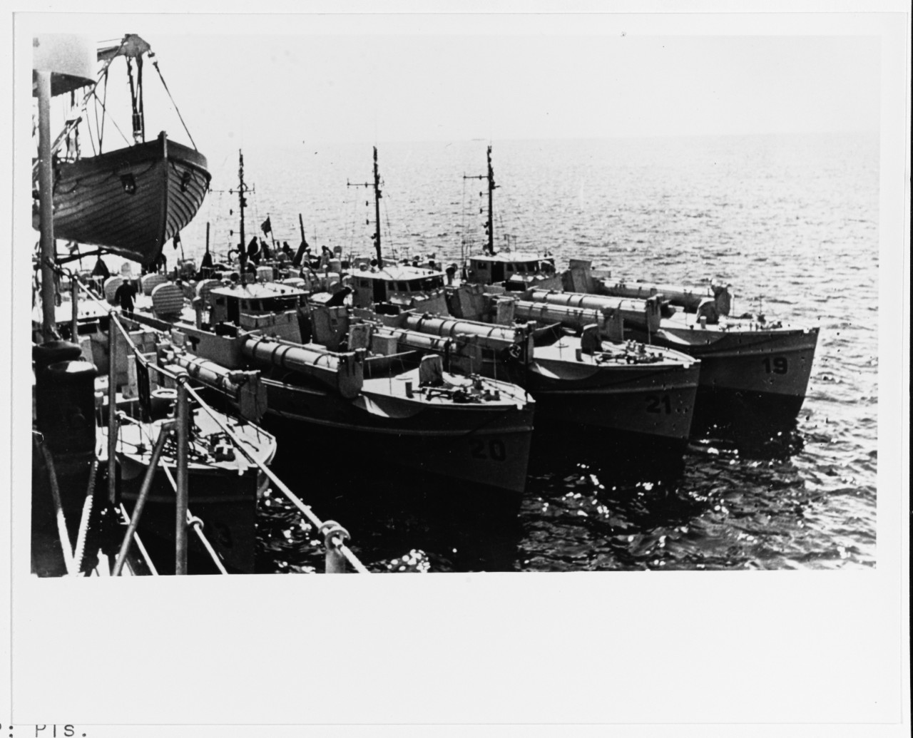 German Motor Torpedo Boats Alongside a Tender, circa 1939