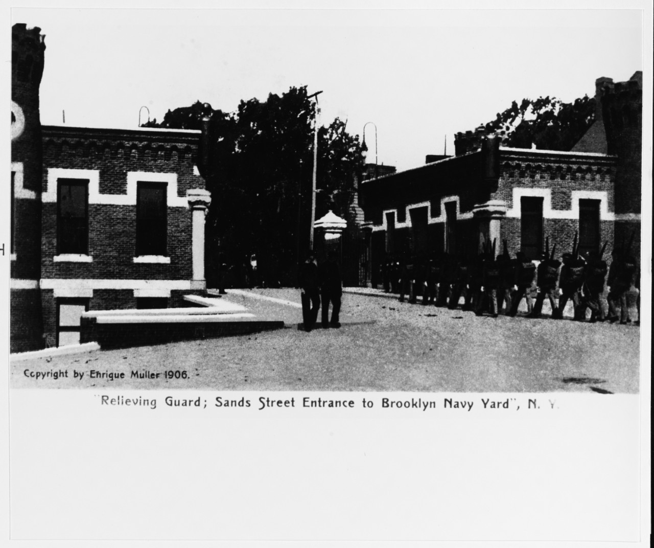 Relieving Guard:  Sands Street Entrance, New York Navy Yard.