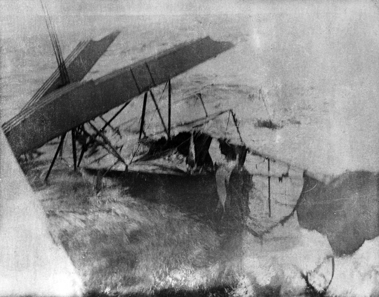 Wreck of a British aircraft, circa 1914-1916