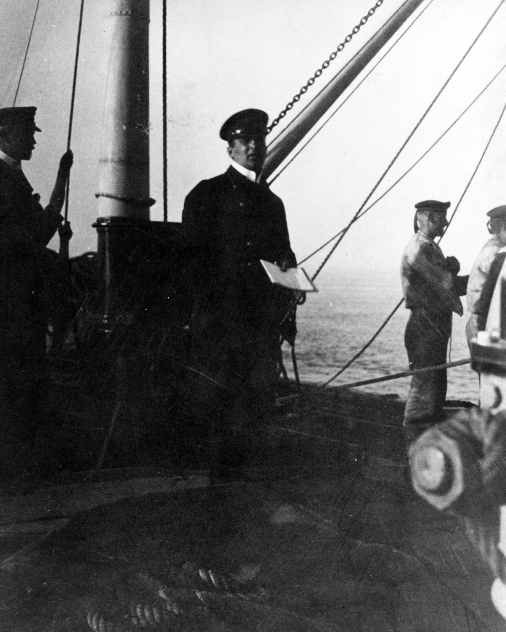 German naval officers and seamen, probably aboard a naval auxiliary in action in about 1914-1916