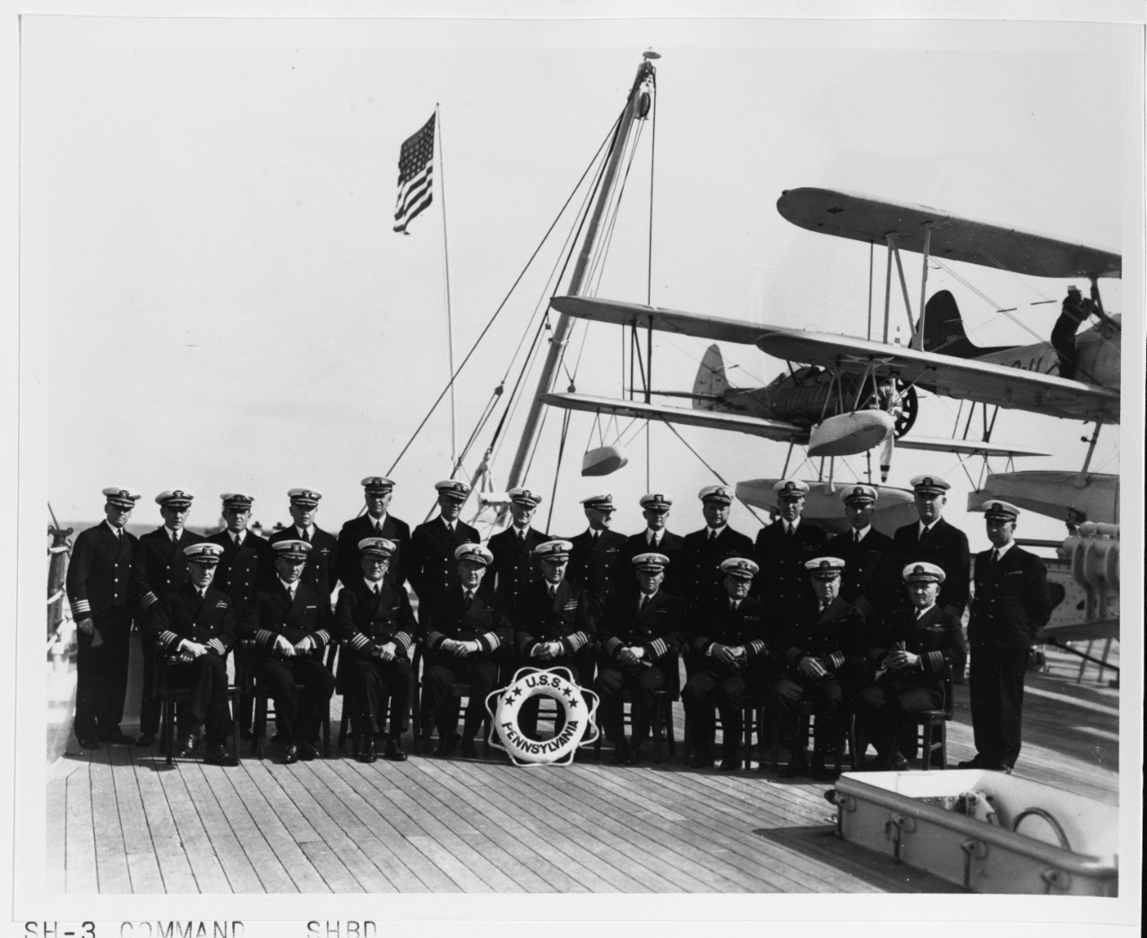 Admiral David F. Sellers, USN with Battle Fleet Commanders, circa 1933