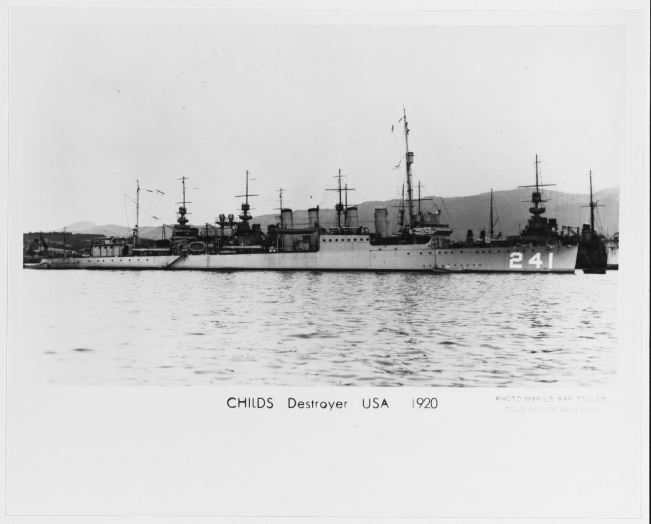 USS CHILDS (DD-241) at Toulon, France.