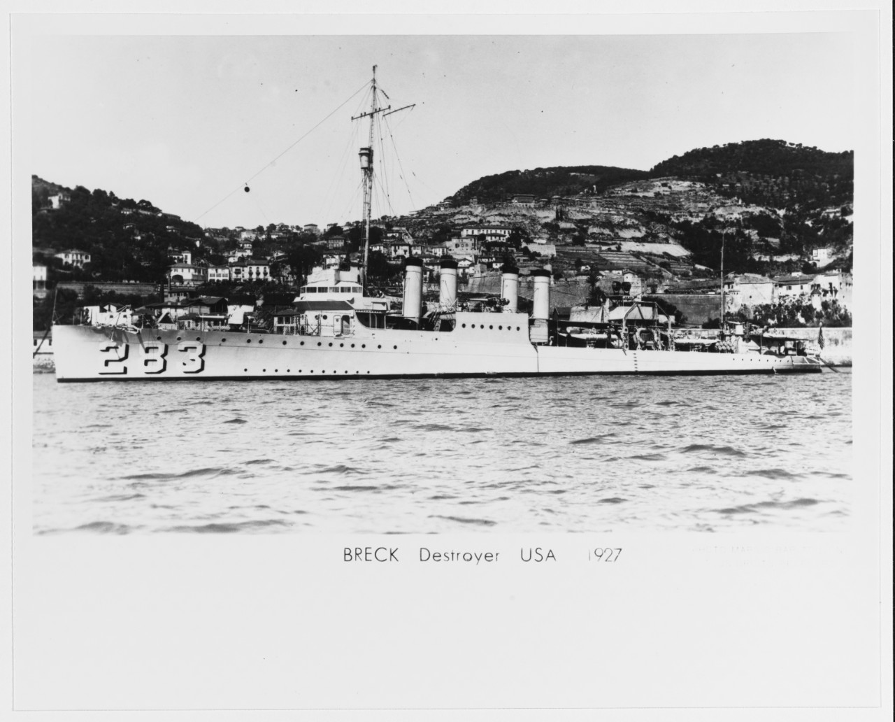 USS BRECK (DD-283) at Toulon, France.