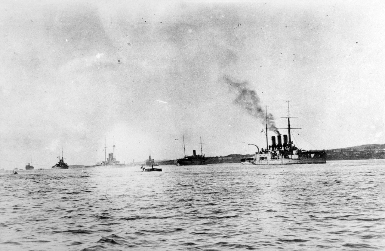 Russian Black Sea Fleet Battleships and Seaplane Carriers at Sevastopol, ca. 1916.