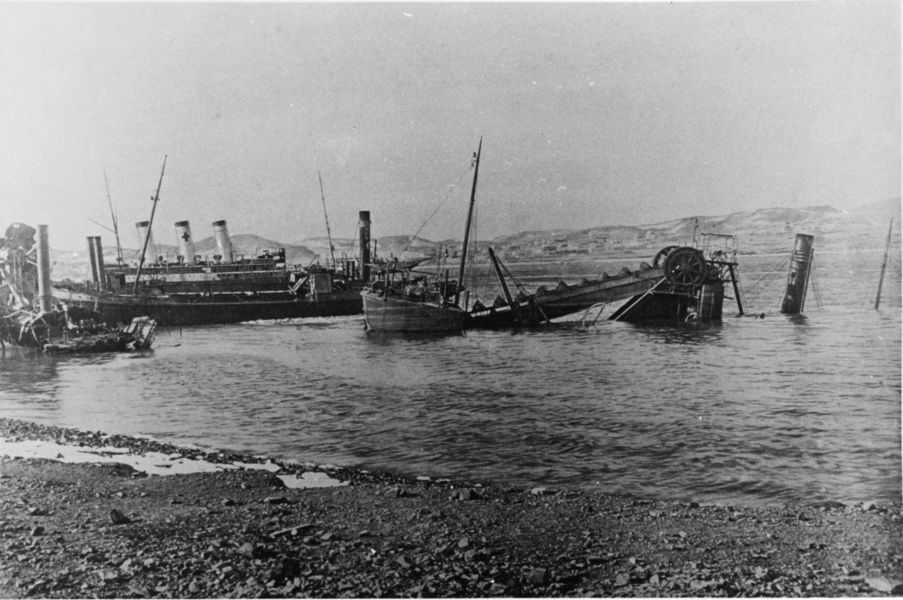 Russian Vessels Sunk at Port Arthur, 1905