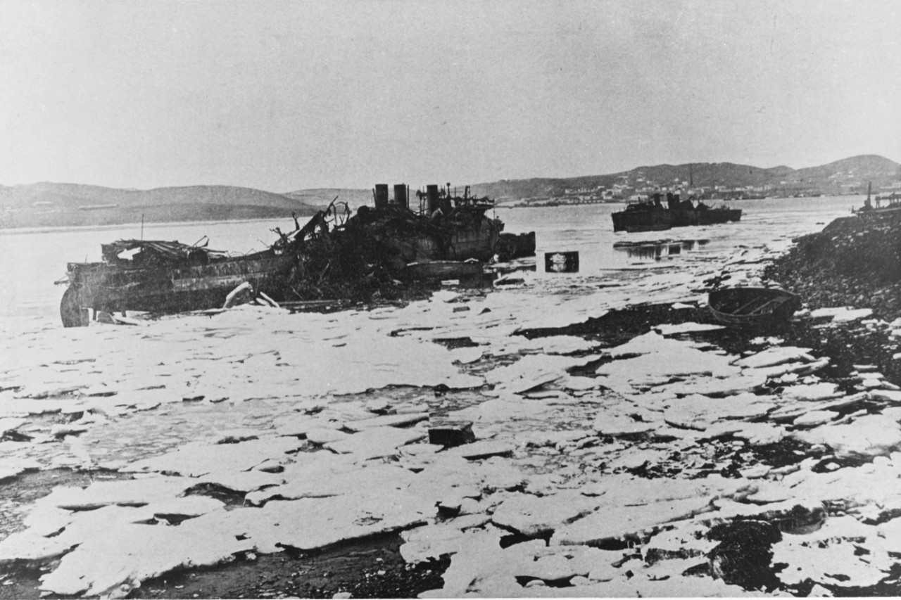 Two Russian Destroyers Sunk at Port Arthur in 1905