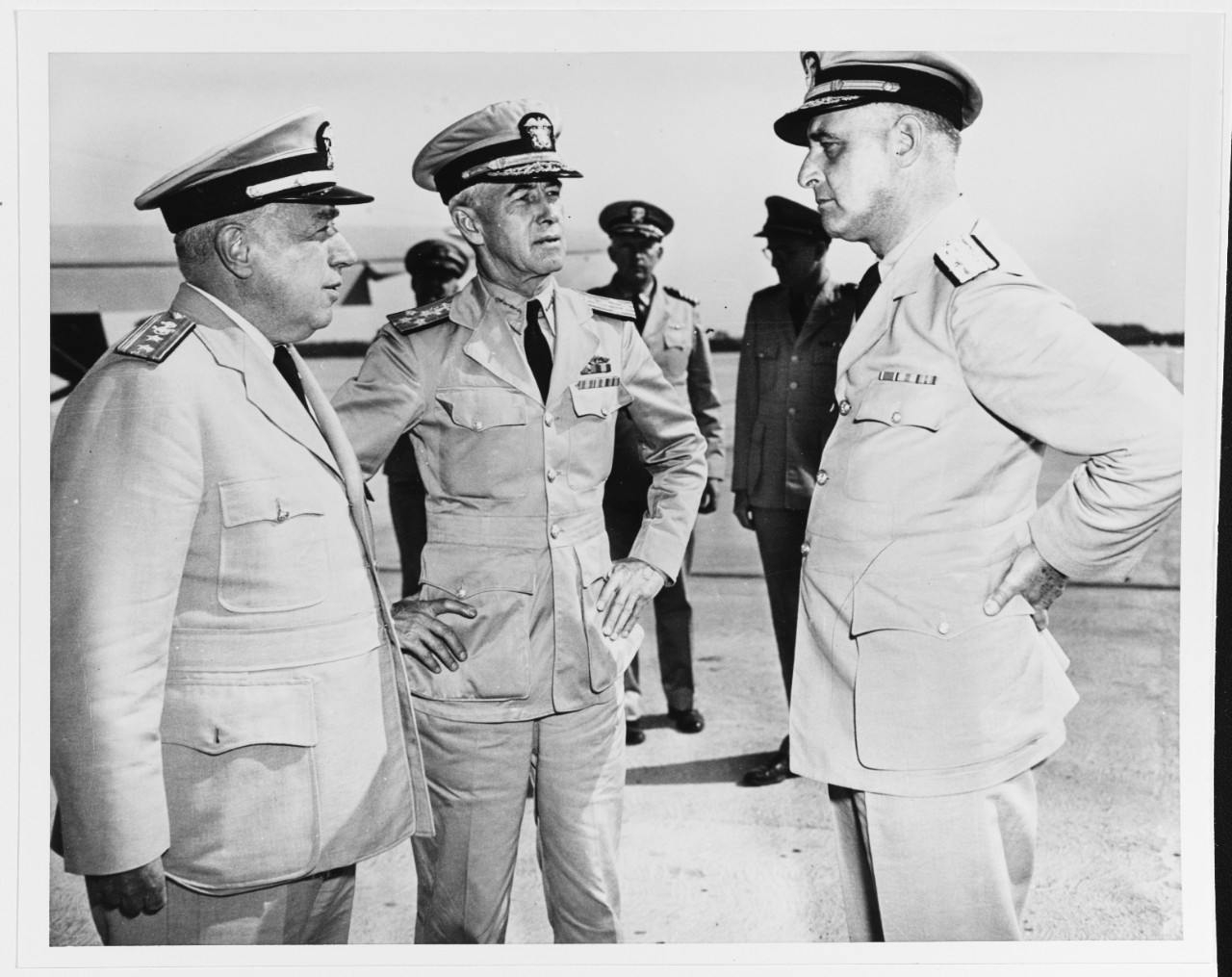 Rear Admiral Manley H. Simons, Admiral Thomas C. Hart and Rear Admiral Alexander Sharp