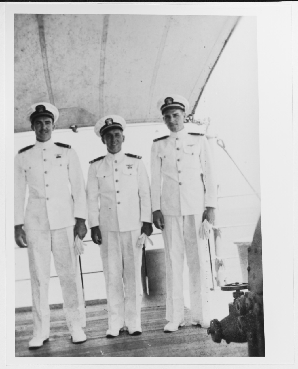 Ensign W. G. Winslow, Lieutenant Jack Lamade, Lieutenant Thomas Payne
