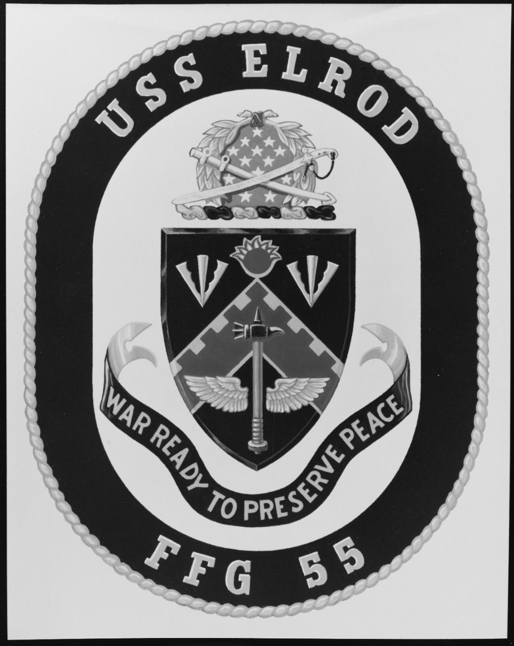 Insignia:  USS ELROD (FFG-55)