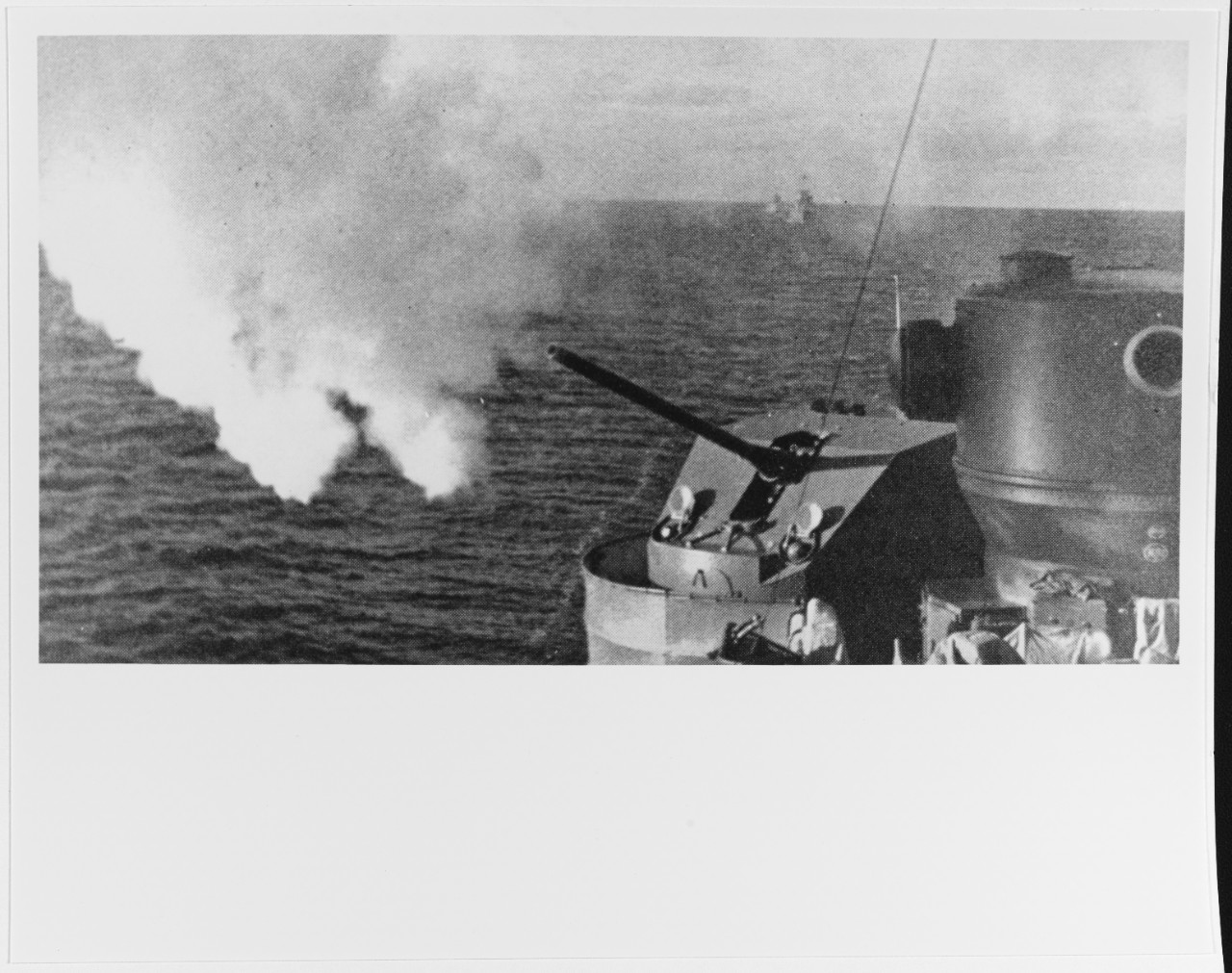 Soviet 3.35-in./52-caliber gun aboard a Soviet warship during the 1950s